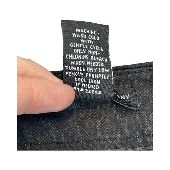 New York & Company A-Line Skirt Women's 6 Black Cotton Stretch Pockets Back Zip - Picture 6 of 7